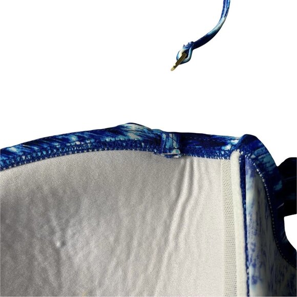 Jessica Simpson Womens Bikini Swim Top Blue Flouce Overlay Size Medium - Picture 7 of 10